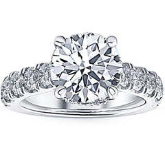 2 3/4 Ct Diamond Hidden Halo Engagement Ring 14k White Gold Enhanced