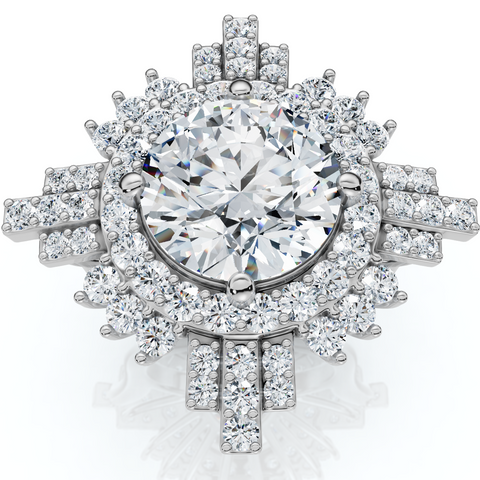 Certified 2.50 - 6.50Ct Diamond Hailee Engagement Ring 14k Gold Lab Grown