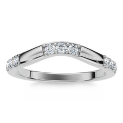1/3Ct Diamond Contour Wedding Guard Ring Womens Band 14k Gold Lab Grown