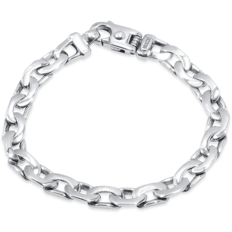 Braccio Men's 36 Gram Designed Link Solid Silver Bracelet 8.5"