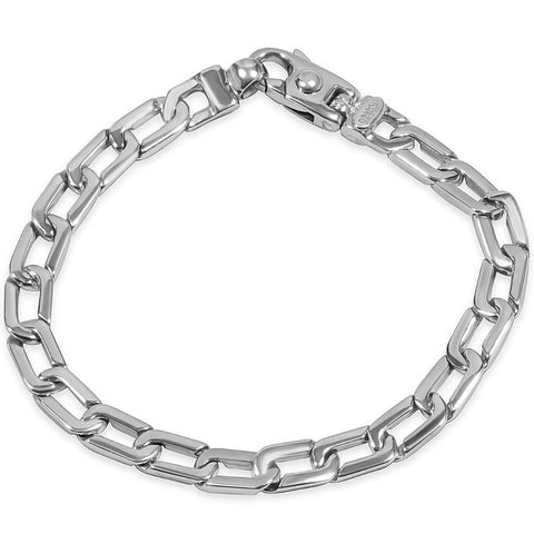 Braccio Men's 23 Gram Clip Link Solid Silver Bracelet 8.5"