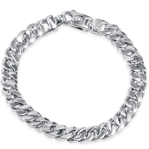 Braccio Men's 36 Gram Cuban Link Solid Silver Bracelet 8.5"