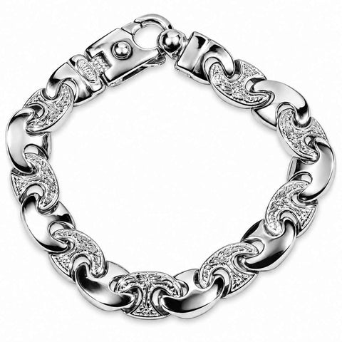 Men's Designed Link 14k Gold (63gram) or Platinum (118gram) 11mm Bracelet 8.75"