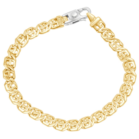Men's Link 14k Gold (23gram) or Platinum (37gram) 7mm Bracelet 8.5"
