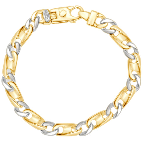 Men's Link 14k Gold (35gram) or Platinum (56gram) 7.5mm Bracelet 8"