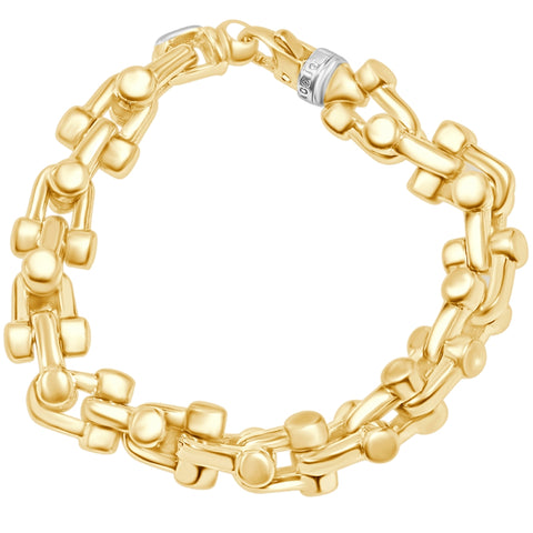 Men's Link 14k Gold (113gram) or Platinum (181gram) 13mm Bracelet 9"