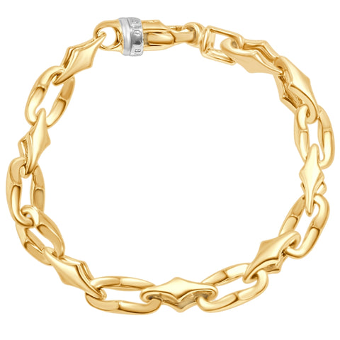 Men's Sculpted Designer Mariner Link 14k Gold (49gram) or Platinum (80gram) 9mm Bracelet 8.75"