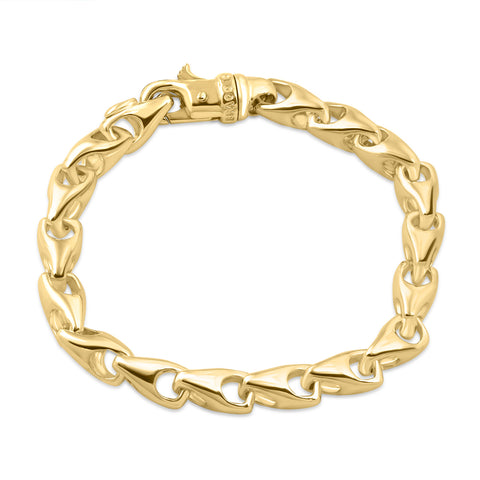 Men's Solid 14k Yellow Gold 48.3 gram 8 mm Link Bracelet 8.5"