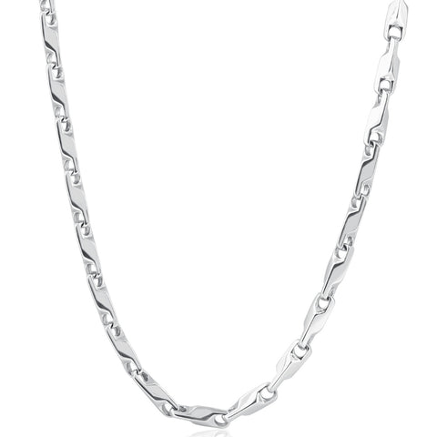 Men's Classic Solid Seed 14k Gold (64gram) or Platinum (120gram) 5mm Link Chain Necklace 21"