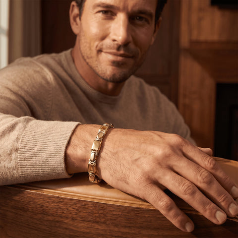 Men's Box Designed 14k Gold (55gram) or Platinum (89gram) 7mm Link Bracelet 8.5"