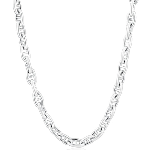 Men's Classic Mariner 14k Gold (83gram) or Platinum (156gram) 8mm Link Chain Necklace 23"