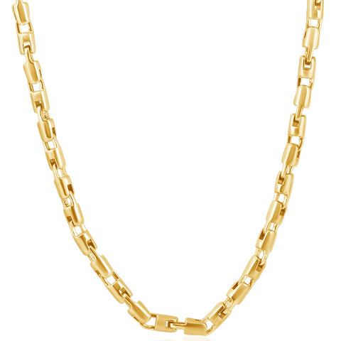 Men's 14k Gold (95gram) or Platinum (157gram) 5.5mm Link Byzantine Chain Necklace 22"