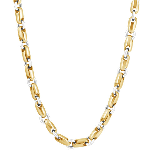 Men's 14k Gold (110gram) or Platinum (206gram) 8mm Link Chain Necklace 24"
