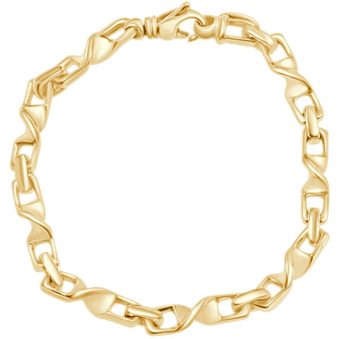 Men's Link 14k Gold (34gram) or Platinum (55gram) 6mm Bracelet 8.5"