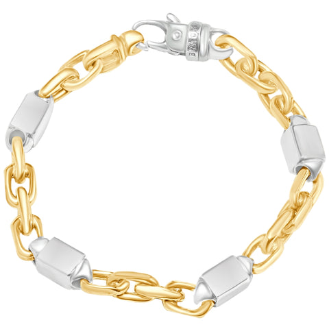 Men's Figaro Link 14k Gold (32gram) or Platinum (52gram) 7.5mm Bracelet 8.5"