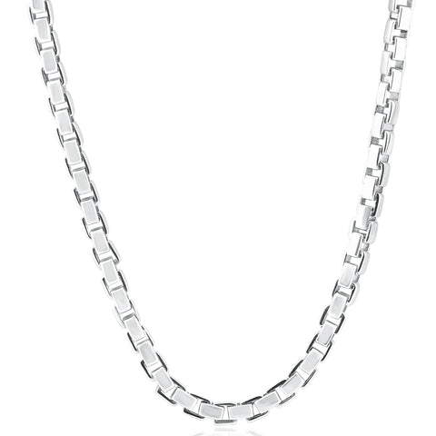 Men's Tight Box 14k Gold (104gram) or Platinum (195gram) 6mm Link Chain Necklace 24"