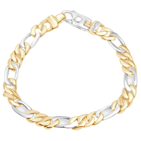 Men's Figaro Link 14k Gold (43gram) or Platinum (69gram) 8mm Bracelet 8.5"