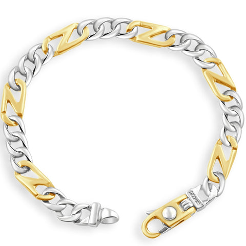 Men's Figaro Link 14k Gold (21gram) or Platinum (33gram) Bracelet 8.5"