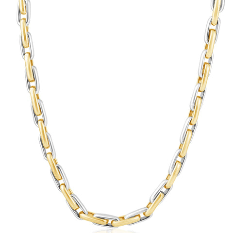 Men's 14k Gold (100gram) or Platinum (188gram) 6.5mm Link Chain Necklace 22"