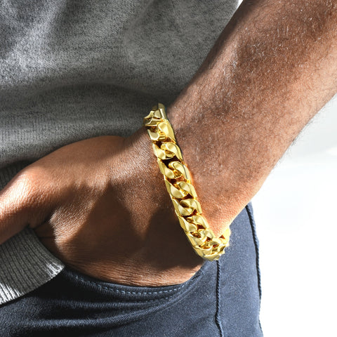 Men's Cuban 14k Gold (97gram) or Platinum (182gram) 12.5mm Link Bracelet 8.5"