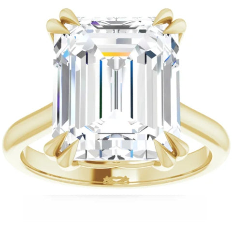 Certified 5 Ct H/VS2 Emerald Cut Diamond Engagement Ring Lab Grown 14k Gold