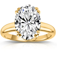 Certified 5Ct H/VS2 Oval 14k Yellow Gold Diamond Engagement Ring Lab Grown