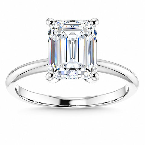 3.00Ct Platinum Certified Lab Grown Emerald Cut Diamond Engagement Ring (F/SI1)