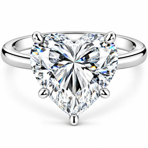 Certified H/VS2 5Ct Heart Shape Solitaire Diamond Engagement Ring 14k White Gold
