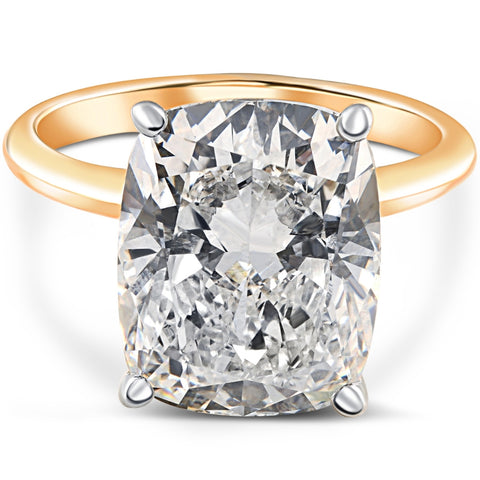 Certified 12.07CT H/VS1 Cushion Solitaire Diamond Engagement Ring Gold Lab Grown