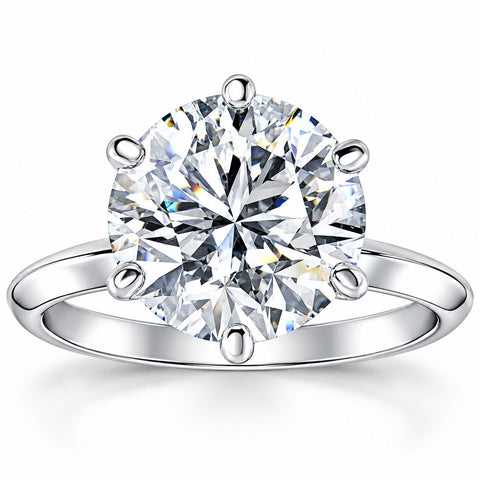 Certified 6 Ct G/VS Solitaire Diamond Engagement Ring 14k White Gold Lab Grown
