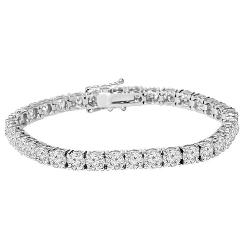 9 Ct Genuine Round-Cut Real Diamond Tennis Bracelet 7" 14K White Gold