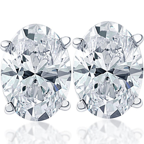 1-6Ct TW Oval Diamond Studs 14k Gold Lab Grown