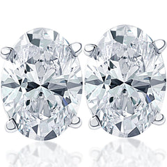 1-6Ct TW Oval Diamond Studs 14k Gold Lab Grown