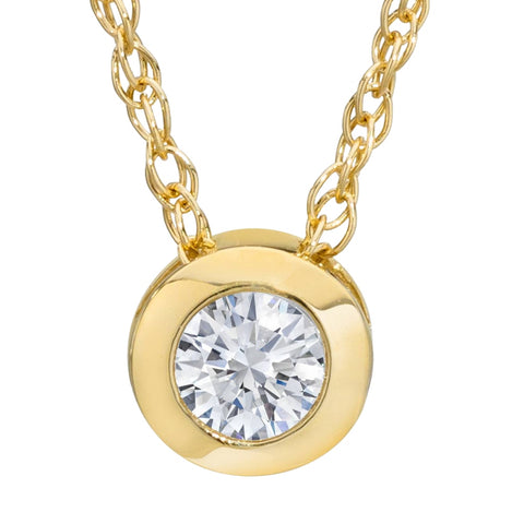 .25 - 1.00Ct Round Diamond Solitaire Pendant Necklace 14k White or Yellow Gold