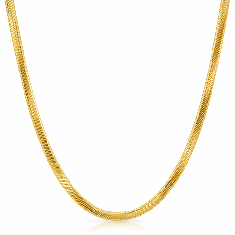 14k Yellow Gold 4.8MM Herringbone Necklace Women's 18" Chain 11.9grams