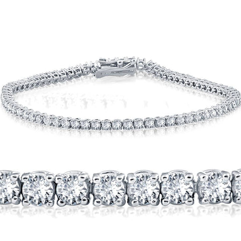 2 cttw Lab Grown Round-Cut Diamond Tennis Bracelet 14K White Gold 7" (G/SI)