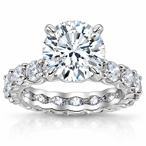 Certified 7.02 Ct Diamond Eternity Engagement Ring G/VS 14k White Gold