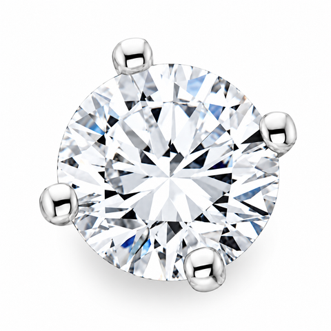 1/2 - 2 Ct Single Diamond Stud in 14k Gold One Earring Lab Grown