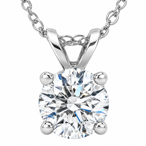 Certified 2 1/4ct Lab Grown Diamond Solitaire Pendant 14k White Gold Necklace