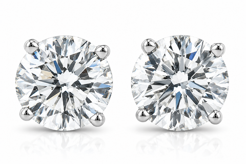 VS 1.25 Ct TW Diamond Screw Back Studs 14k White Gold Lab Grown Eco Friendly