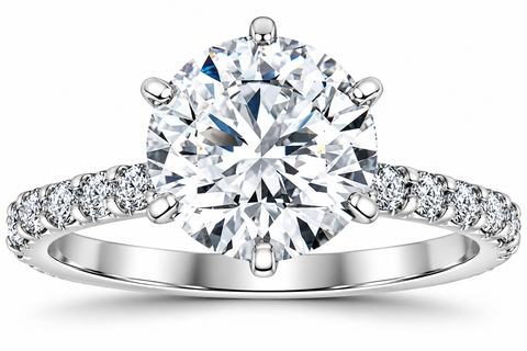 G/VS 3.75Ct Diamond Engagement Ring 14k White Gold Lab Grown