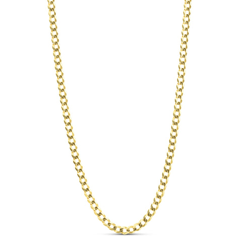 Mens Solid 14k Yellow Gold 22" Curb Chain With Lobster Clasp 8.5 grams 3mm
