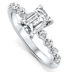 Certified 2 1/3Ct Emerald Diamond Engagement Ring 14k Lab Grown (FG-VS2-SI1)