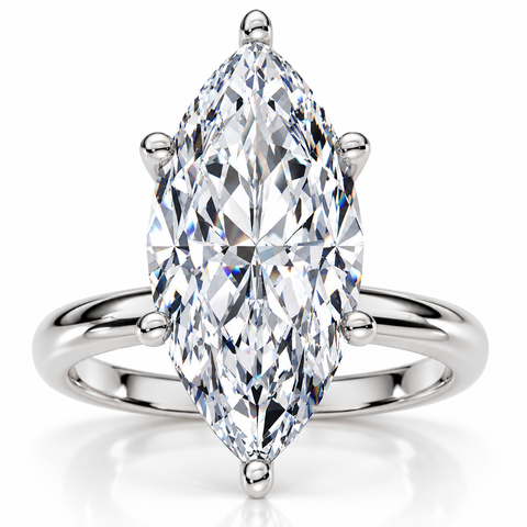 Certified 6 Ct Marquise Solitaire Diamond Engagement Ring Lab Grown