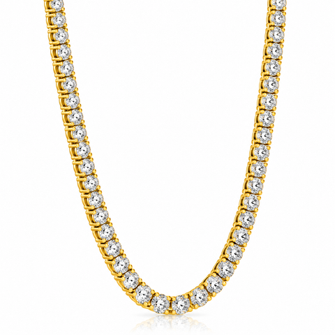 23Ct Diamond Tennis Necklace 14K Yellow Gold 18" Lab Grown