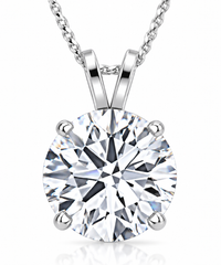 Certified 5Ct H/VS2 Solitaire Diamond Pendant 14k White Gold Lab Grown Necklace