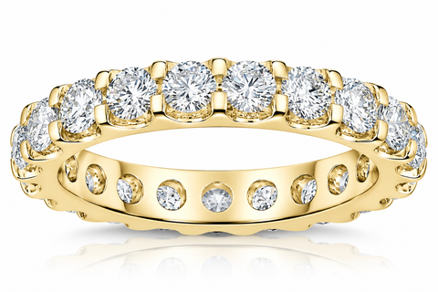 VS/G 2 Ct Moissanite Eternity Women's Ring 4k Yellow Gold Wedding Band