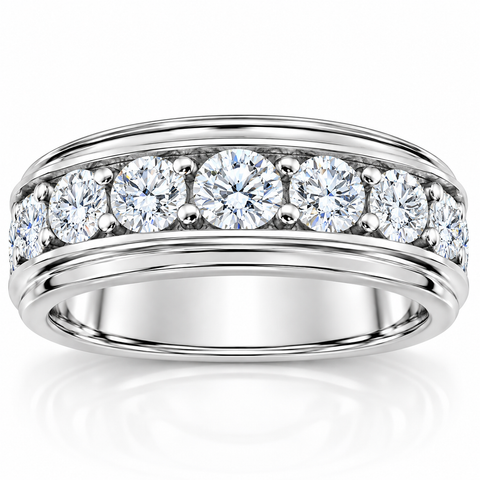 2Ct Diamond Men's Ring in 10k White or Yellow Gold 10-Stone