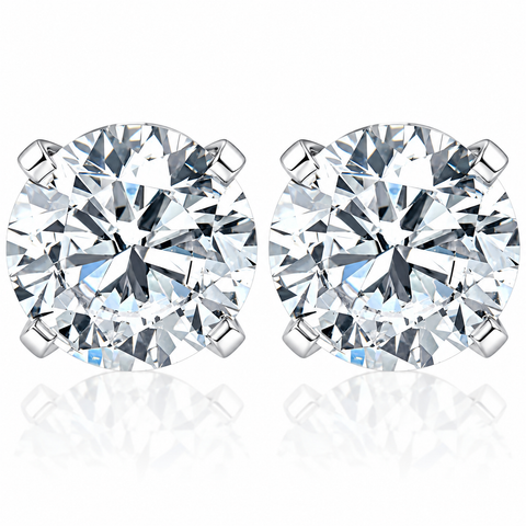 Certified 1Ct TW Round Diamond Studs 14k Gold Lab Grown (G-H,VS2-SI1)