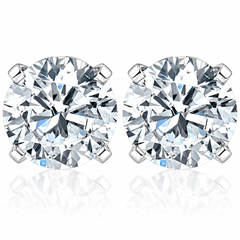 Certified 1Ct TW Round Diamond Studs 14k Gold Lab Grown (G-H,VS2-SI1)